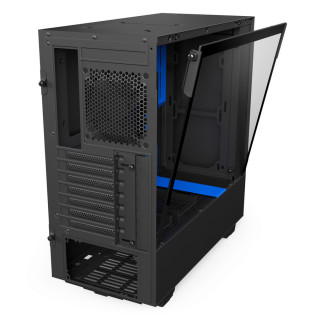 NZXT H500 Fekete-Kék (Táp nélküli) ablakos ATX ház PC