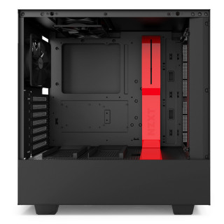 NZXT H500 Fekete-Piros (Táp nélküli) ablakos ATX ház PC