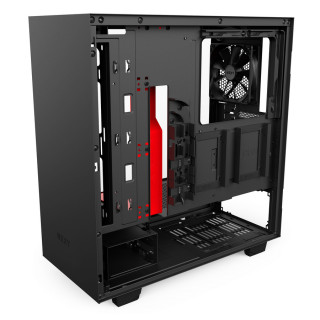 NZXT H500 Fekete-Piros (Táp nélküli) ablakos ATX ház PC