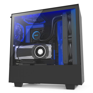 NZXT H500I Fekete-Kék (Táp nélküli) ablakos ATX ház PC