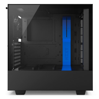 NZXT H500I Fekete-Kék (Táp nélküli) ablakos ATX ház PC