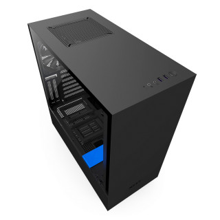 NZXT H500I Fekete-Kék (Táp nélküli) ablakos ATX ház PC