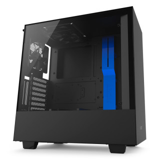 NZXT H500I Fekete-Kék (Táp nélküli) ablakos ATX ház PC