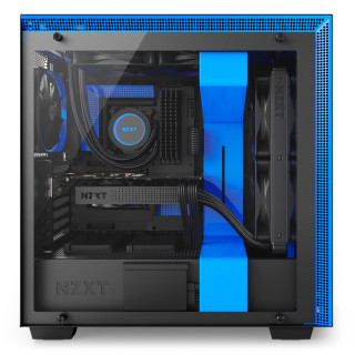 NZXT H700 Fekete-Kék (Táp nélküli) ablakos ATX ház PC