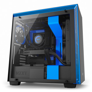 NZXT H700 Fekete-Kék (Táp nélküli) ablakos ATX ház PC