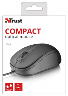 Trust Ziva Optical Compact fekete egér PC