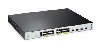 ZyXEL NSW200-28P 24port GbE LAN (375W) PoE 4port 10GbE SFP+ L2+ cloud menedzselhető switch PC