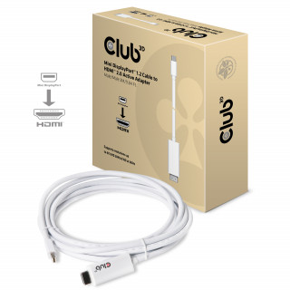 CLUB3D Mini Displayport - HDMI 2.0 3m adapter kábel PC