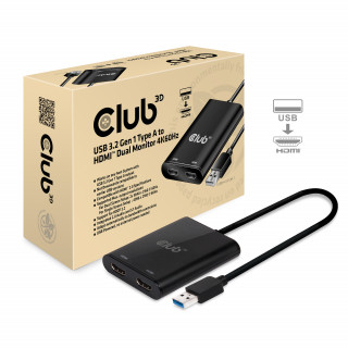 CLUB3D SenseVision USB A - HDMI 2.0 Dual Monitor PC