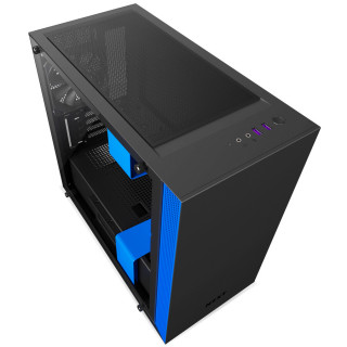 NZXT H400 Fekete-Kék (Táp nélküli) ablakos mATX ház PC