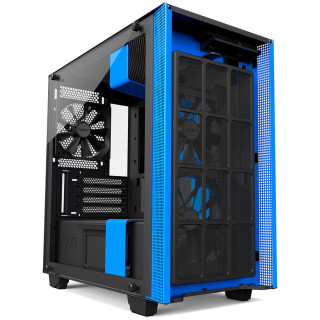 NZXT H400 Fekete-Kék (Táp nélküli) ablakos mATX ház PC