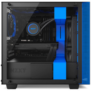 NZXT H400 Fekete-Kék (Táp nélküli) ablakos mATX ház PC