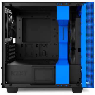 NZXT H400 Fekete-Kék (Táp nélküli) ablakos mATX ház PC