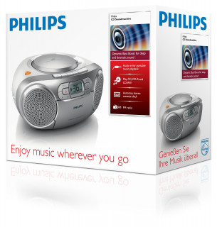 Philips AZ127 hordozható CD-s rádió Audio