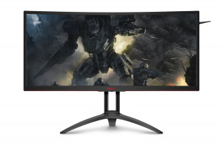 AOC AG352UCG6 Gaming ívelt 120Hz MVA 35" 3440x1440, 21:9, 300 cd/m2, 4ms, VGA, HDMI, DP, 2xUSB, hangszóró PC