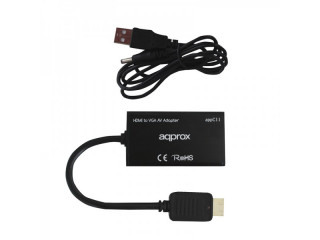 APPROX Kábel átalakító - HDMI to VGA Adapter +  audio output Otthon