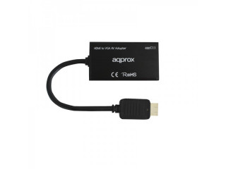 APPROX Kábel átalakító - HDMI to VGA Adapter +  audio output Otthon