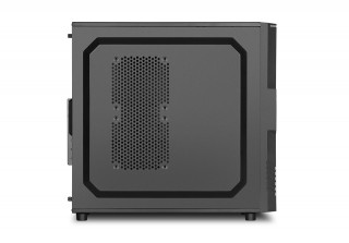 Sharkoon Számítógépház - T3-V (fekete; ATX,mATX; alsó táp; 1x120mm v.; 2xUSB3.0, I/O) PC