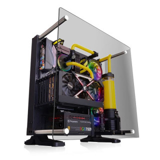 Thermaltake Core P3 Tempered Glass Curved Edition táp nélküli ATX számítógépház fekete PC