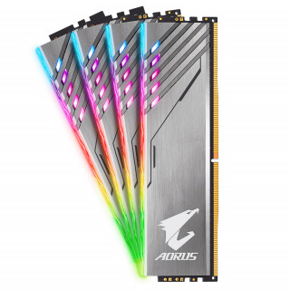 Gigabyte Memória Desktop - 16GB Kit DDR4 AORUS RGB (2x8GB, 3200Mhz, hűtőbordás, With Demo Kit) PC