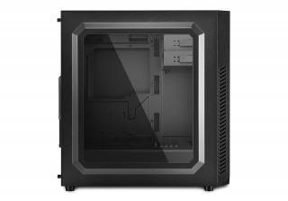 Sharkoon Számítógépház - VS7 Window (fekete; alsó táp; üveg ablak, ATX,mATX; mITX; 2xUSB3.0; I/O; 2x120mm ventillátor) PC