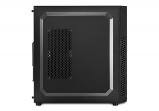 Sharkoon Számítógépház - VS7 (fekete; alsó táp; ATX,mATX; mITX; 2xUSB3.0; I/O; 2x120mm ventillátor) PC