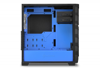 Sharkoon Számítógépház - SGC1 Window Blue (fekete; alsó táp; ATX,mATX; mITX; 2xUSB3.0; I/O; 2x120mm ventillátor) PC