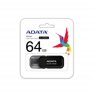 Pendrive 64GB Adata UV240 metal USB2.0 Fekete PC