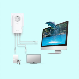 TP-LINK TL-PA8033P-KIT AV1300 3-Port Gigabit Passthrough Powerline Starter Kit PC