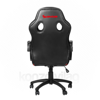 Marvo Gamer szék - CH-301 RD (állítható dőlés/magasság; fix kartámasz; PU; max.150kg-ig, fekete-piros) PC