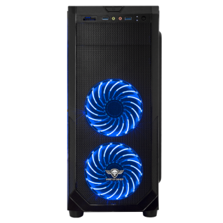 Spirit of Gamer Számítógépház - ROGUE 1 Blue (fekete, ablakos, 3x12cm ventilátor, ATX, mATX, 2xUSB3.0, 1xUSB2.0) PC