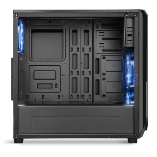 Spirit of Gamer Számítógépház - ROGUE 1 Blue (fekete, ablakos, 3x12cm ventilátor, ATX, mATX, 2xUSB3.0, 1xUSB2.0) PC