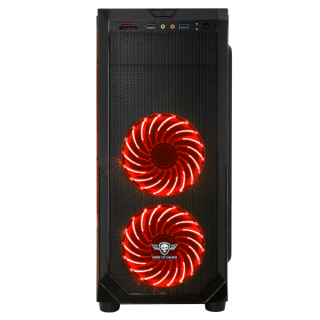 Spirit of Gamer Számítógépház - ROGUE 1 Red (fekete, ablakos, 3x12cm ventilátor, ATX, mATX, 2xUSB3.0, 1xUSB2.0) PC