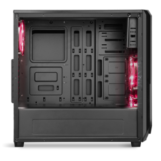 Spirit of Gamer Számítógépház - ROGUE 1 Red (fekete, ablakos, 3x12cm ventilátor, ATX, mATX, 2xUSB3.0, 1xUSB2.0) PC