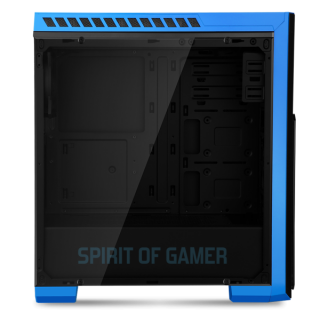 Spirit of Gamer Számítógépház - ROGUE 3 Blue (fekete, ablakos, 3x12cm ventilátor, ATX, mATX, 2xUSB3.0, 2xUSB2.0) PC