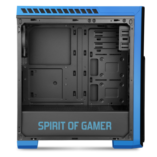 Spirit of Gamer Számítógépház - ROGUE 3 Blue (fekete, ablakos, 3x12cm ventilátor, ATX, mATX, 2xUSB3.0, 2xUSB2.0) PC