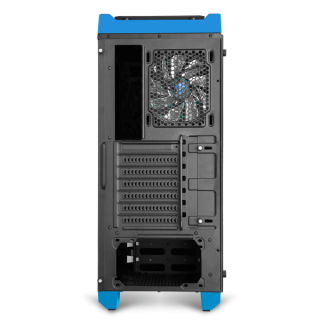 Spirit of Gamer Számítógépház - ROGUE 3 Blue (fekete, ablakos, 3x12cm ventilátor, ATX, mATX, 2xUSB3.0, 2xUSB2.0) PC