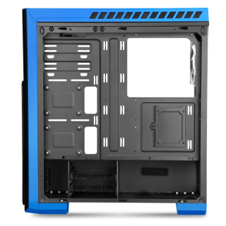 Spirit of Gamer Számítógépház - ROGUE 3 Blue (fekete, ablakos, 3x12cm ventilátor, ATX, mATX, 2xUSB3.0, 2xUSB2.0) PC