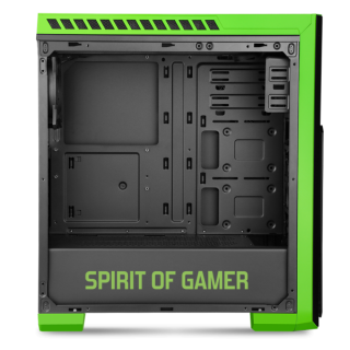 Spirit of Gamer Számítógépház - ROGUE 3 Green (fekete, ablakos, 3x12cm ventilátor, ATX, mATX, 2xUSB3.0, 2xUSB2.0) PC