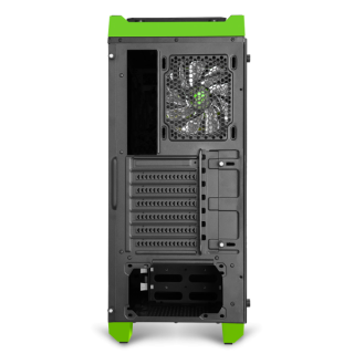 Spirit of Gamer Számítógépház - ROGUE 3 Green (fekete, ablakos, 3x12cm ventilátor, ATX, mATX, 2xUSB3.0, 2xUSB2.0) PC