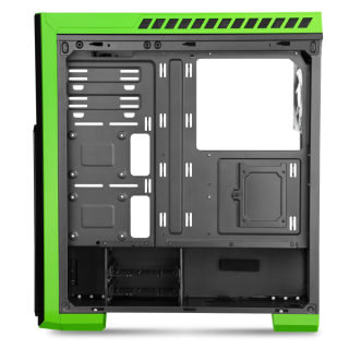 Spirit of Gamer Számítógépház - ROGUE 3 Green (fekete, ablakos, 3x12cm ventilátor, ATX, mATX, 2xUSB3.0, 2xUSB2.0) PC