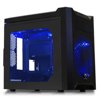 Spirit of Gamer Számítógépház - District 16 (mATX; ablakos, kártyaolvasó; 3x12cm LED ventilátor, 2xUSB3; fekete) PC