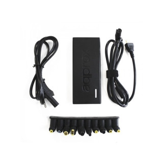 APPROX Notebook adapter 90W - Automatikus vezérlés, 9 féle dugó, Fekete Otthon