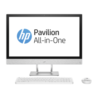 HP AIO 24-R100NN, PAVILION (23,8" FHD, Non-Touch, AMD Ryzen5 2500U, 8GB, 128GB SSD+1TB HDD, Radeon Vega 8, DOS, Fehér) PC