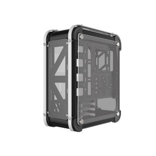 Rampage Számítógépház - Castle (fekete; edzett üveg; ATX; alsó táp; 4x120mm; 2xUSB3.0 + 2xUSB2.0, I/O; porszűrő) PC