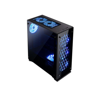 Rampage Számítógépház - Majesty RGB (fekete; edzett üveg; ATX; alsó táp; 3x120mm; 1xUSB3.0 + 2xUSB2.0, I/O; porszűrő) PC