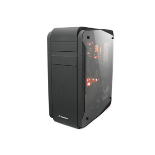 Rampage Számítógépház - Mega (fekete; plexi; ATX; alsó táp; 1x120mm; Kártyaolvasó; 1xUSB3.0 + 2xUSB2.0, I/O; porszűrő) PC