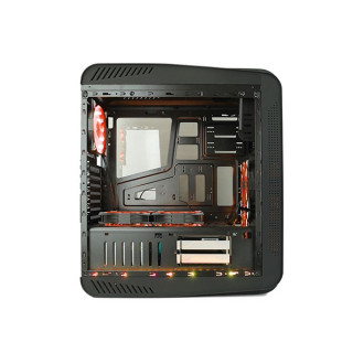 Rampage Számítógépház - Mega (fekete; plexi; ATX; alsó táp; 1x120mm; Kártyaolvasó; 1xUSB3.0 + 2xUSB2.0, I/O; porszűrő) PC