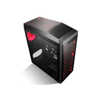 Rampage Számítógépház - Phantom (fekete; ablakos; ATX; alsó táp; 1x120mm; 1xUSB3.0 + 1xUSB2.0, I/O; porszűrő) PC