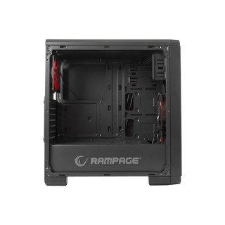 Rampage Számítógépház - Pulsar (fekete; ablakos; ATX; alsó táp; 3x120mm; 2xUSB3.0 + 2xUSB2.0, I/O; porszűrő) PC